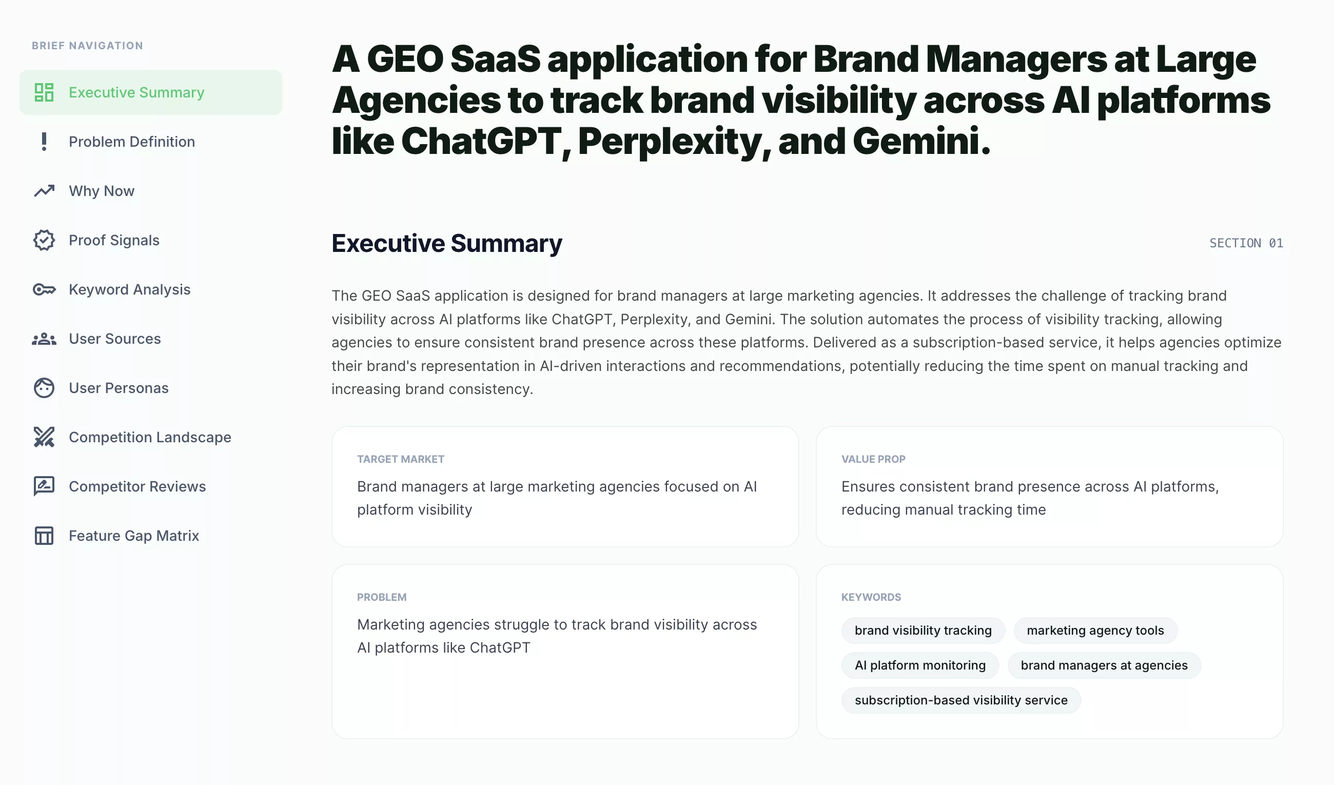 Startup validation report preview with actionable recommendations